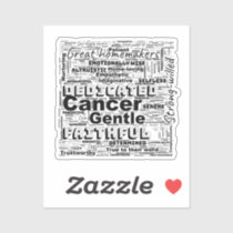 Cancer Zodiac Word Cloud Inspiration Viynl Sticker