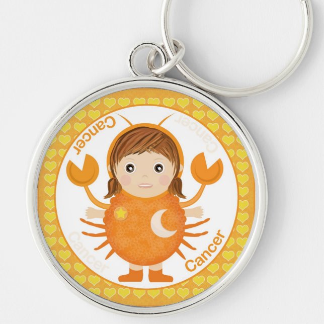 Cancerian Girl Character Keychain (Front)