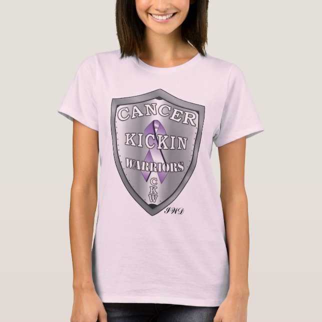 cancerkickinwarriors-Pink Baby Doll T-Shirt (Front)
