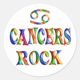 Cancers Rock Classic Round Sticker
