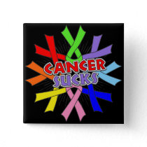Cancers Sucks Awareness Ribbons Button