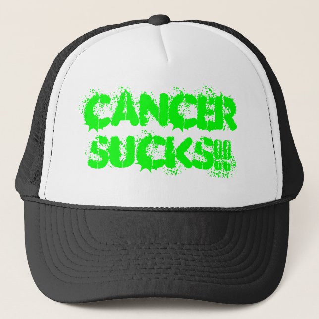 CANCERSUCKS!! TRUCKER HAT (Front)