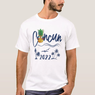 Cancun 2022 Mexico Pineapple Sunglasses Vacation T-Shirt