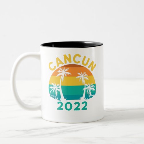 Cancun 2022 Mexico Vacation Two_Tone Coffee Mug