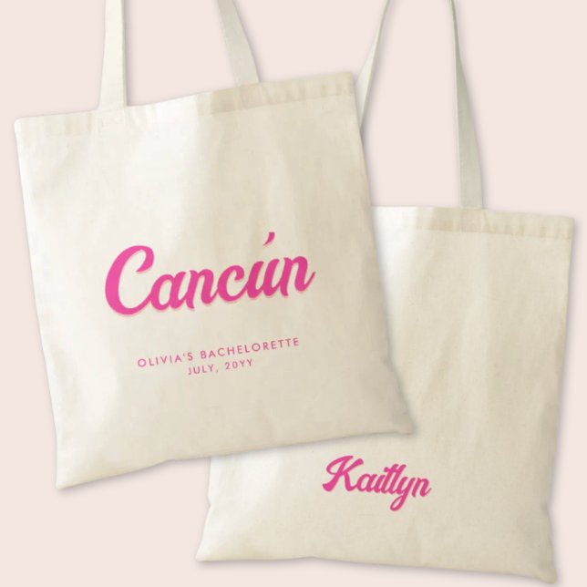 Cancún Bachelorette Party Personalized Tote Bag (Cancun Bachelorette Party Tote Bag)