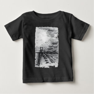 Cancun Beach cloudy black and white Baby T-Shirt