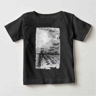Cancun Beach cloudy black and white Baby T-Shirt