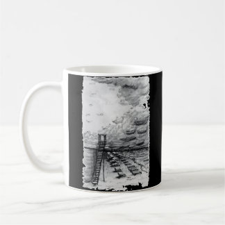 Cancun Beach cloudy black and white Coffee Mug