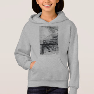 Cancun Beach cloudy black and white Hoodie