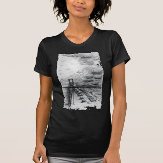 Cancun Beach cloudy black and white T-Shirt