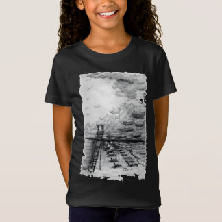Cancun Beach cloudy black and white T-Shirt