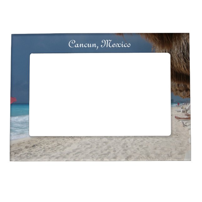 Cancun Beach Magnet picture Frame (Front)