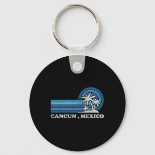 Cancun Beach Mexico Family Summer Vacation Vintage Keychain