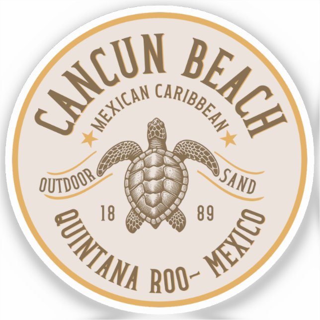 Cancun Beach Mexico | Paradise Beach Sticker (Front)