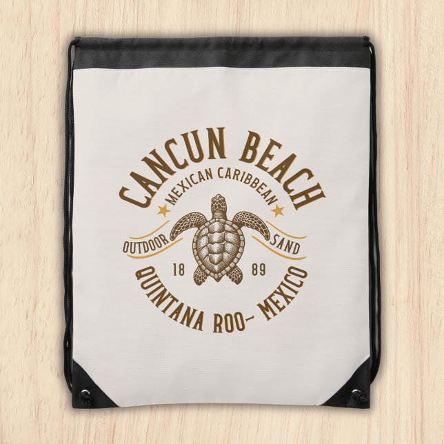 Cancun Beach Mexico | Paradise Mexican Caribbean Drawstring Bag (Creator Uploaded)