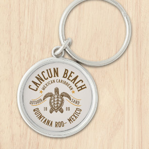 Cancun Beach Mexico Paradise Mexican Caribbean Keychain