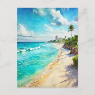 Cancun Beach Mexico  Postcard