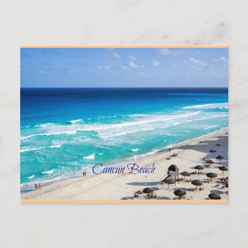 Cancun Beach Mexico Postcard