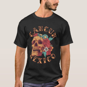 Cancun Beach Mexico Tattoo Ink Skull T-Shirt
