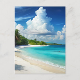 Cancun Beach Mexico Vintage Travel Postcard