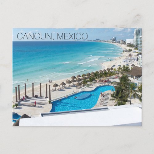 Cancun Beach Resort Mexico Vacation Postcard