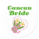 Cancun Bride Classic Round Sticker