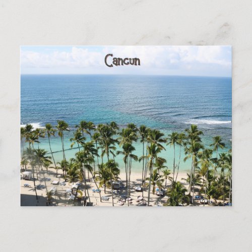 Cancun Caribbean Ocean Vacation Postcard