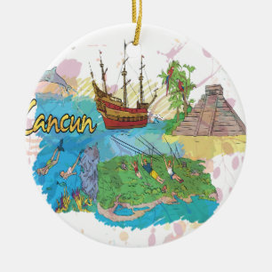 Cancun Ceramic Ornament