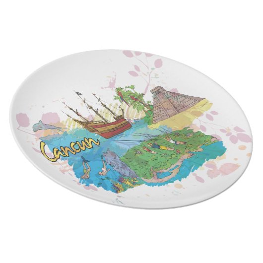 Cancun Dinner Plate (Right Side)