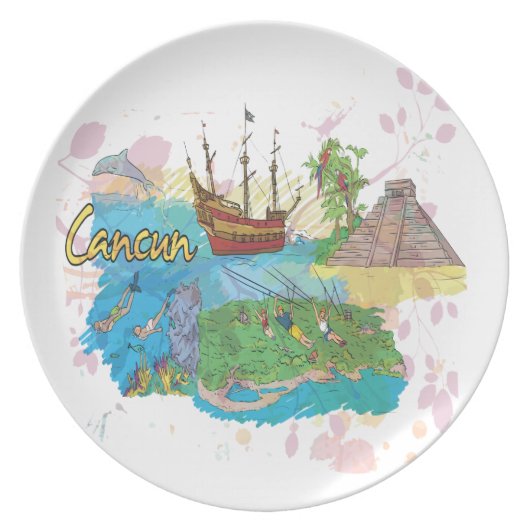 Cancun Dinner Plate (Front)