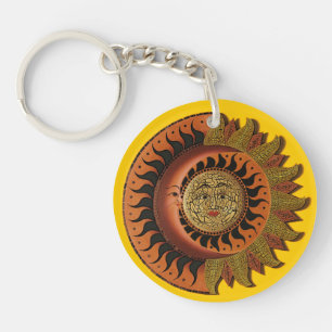 Cancun Mayan Moon and Sun Keychain