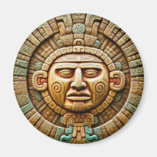 Cancun Mayan Sun God Mexico Travel Magnet
