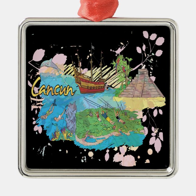Cancun Metal Ornament (Front)