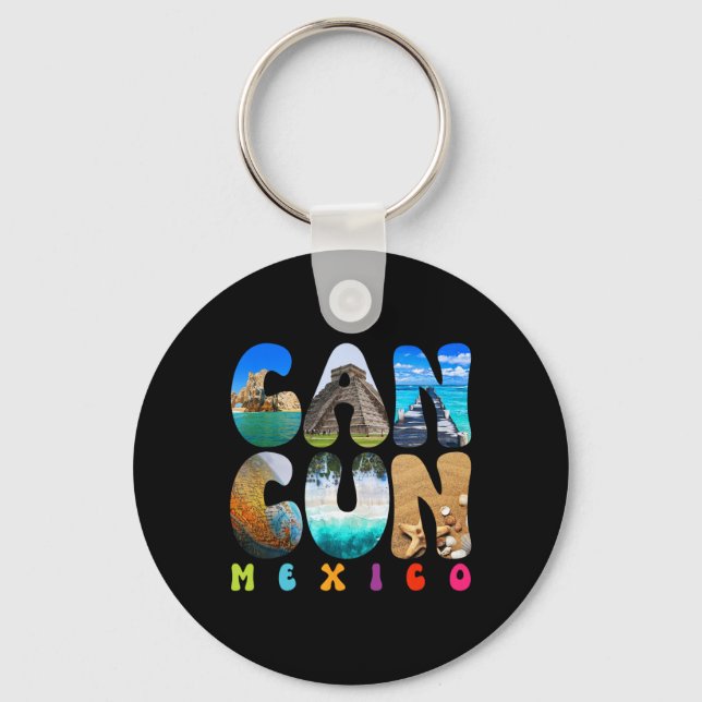 Cancun Mexico 2025 Vacation Beach Matching Family  Keychain (Front)