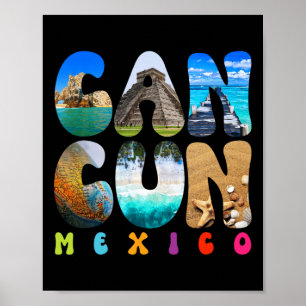 Cancun Mexico 2025 Vacation Beach Matching Family Poster