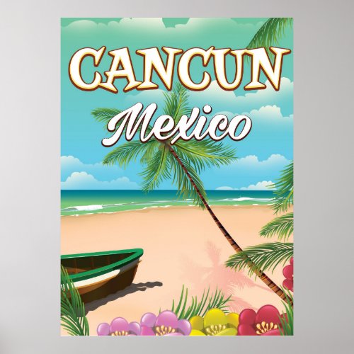 Cancun Mexico beach poster
