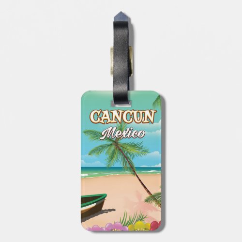 Cancun Mexico beach poster Luggage Tag