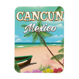 Cancun Mexico beach poster Magnet
