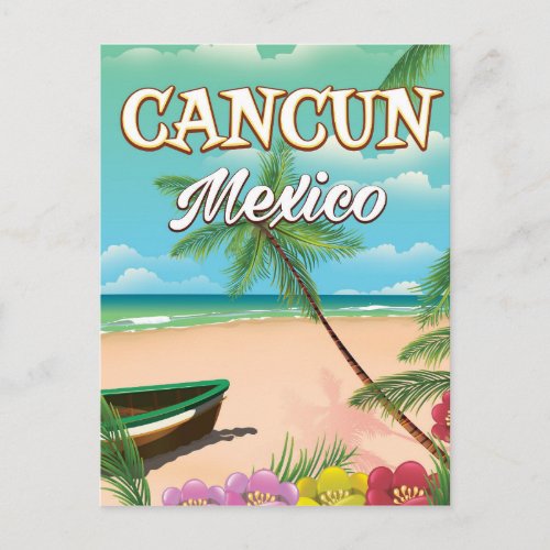 Cancun Mexico beach poster Postcard