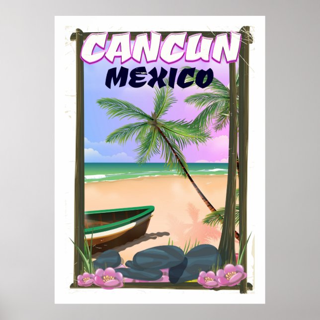 Cancun Mexico beach poster. Poster (Front)