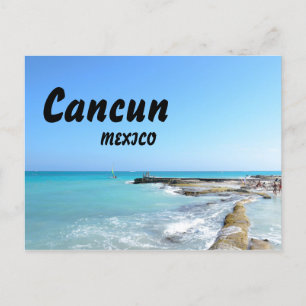 Cancun Mexico Beach Resort Clear Ocean Water Postcard