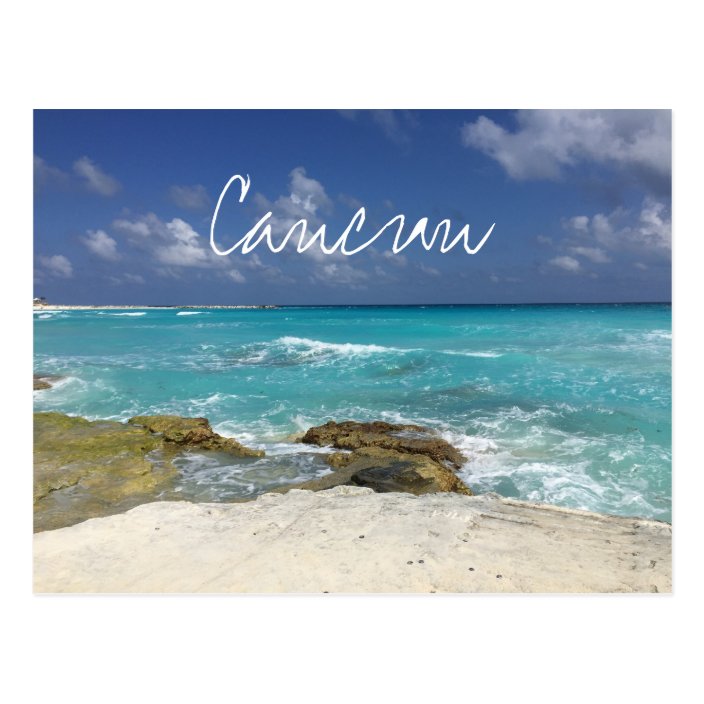 Cancun Mexico Beach Rocky Ocean Waves Postcard Zazzle Com