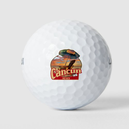 Cancun Mexico Beach Scene Design Golf Balls