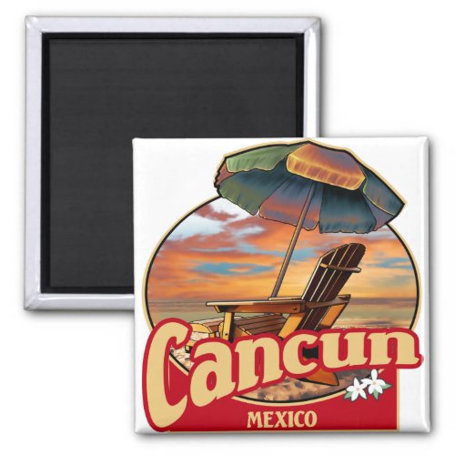 Cancun Mexico Beach Scene Design Magnet