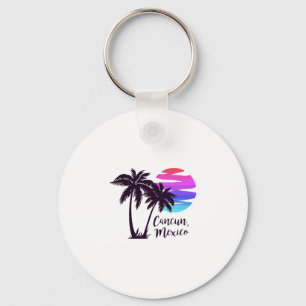 Cancun Mexico Beach Summer Vacation Palm Trees Sun Keychain