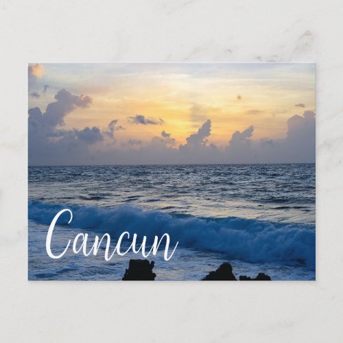 Cancun Mexico Beach Sunset Postcard