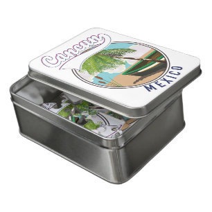 Cancun Mexico Beach travel logo Jigsaw Puzzle
