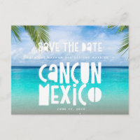 Cancun Mexico Beach Wedding Save the Date