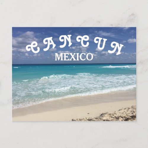 Cancun Mexico Clear Water Caribbean Beach Postcard