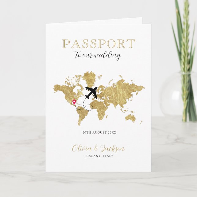 Cancun Mexico Destination Wedding Passport Invitation (Front)
